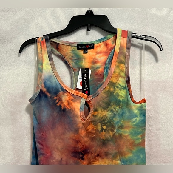 NWT Absolutely ❤️ it!! Tie Dye Racerback Stretchy Mini Dress - Picture 4 of 11